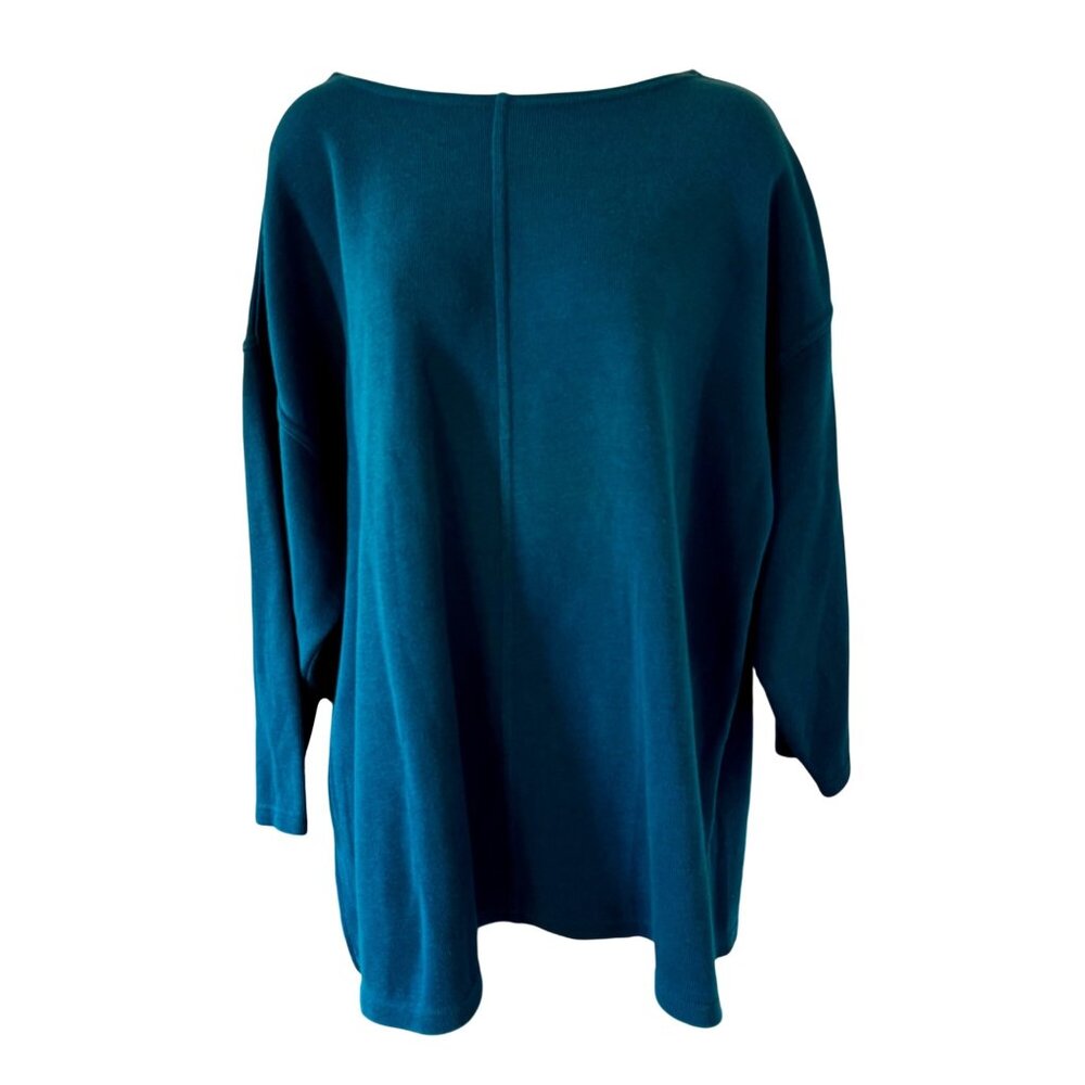 Express Tricot Womens Oversized Teal Sweater Tunic Top Small